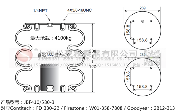 JBF410/580-3橡膠<a href='http://www.xxbdfyy.cn/' target='_blank'><u>空氣彈簧</u></a>